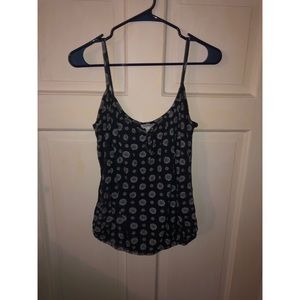 Navy blue and white tank top